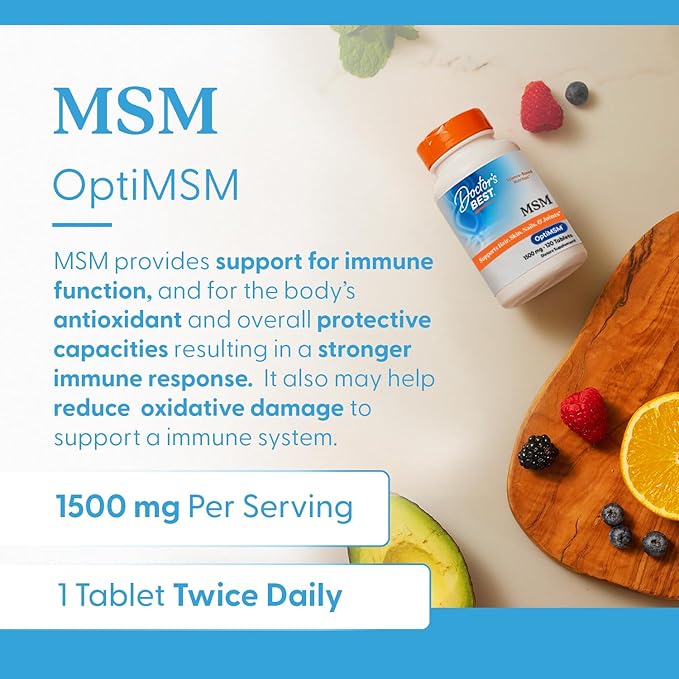 Doctors Best MSM, Supports Hair, Skin, Nails, & Joints,120 Tablets - Nirvana Guru