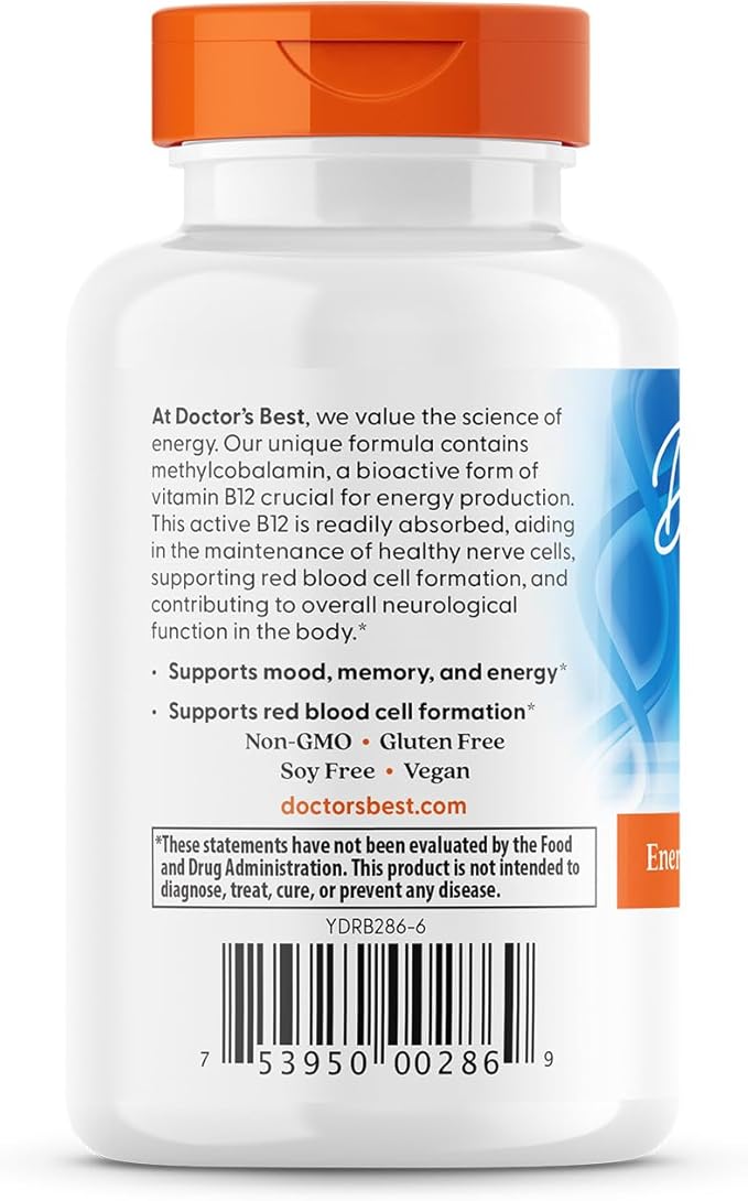 Doctor's Best Fully Active B12 1500 mcg,60 Count - Nirvana Guru