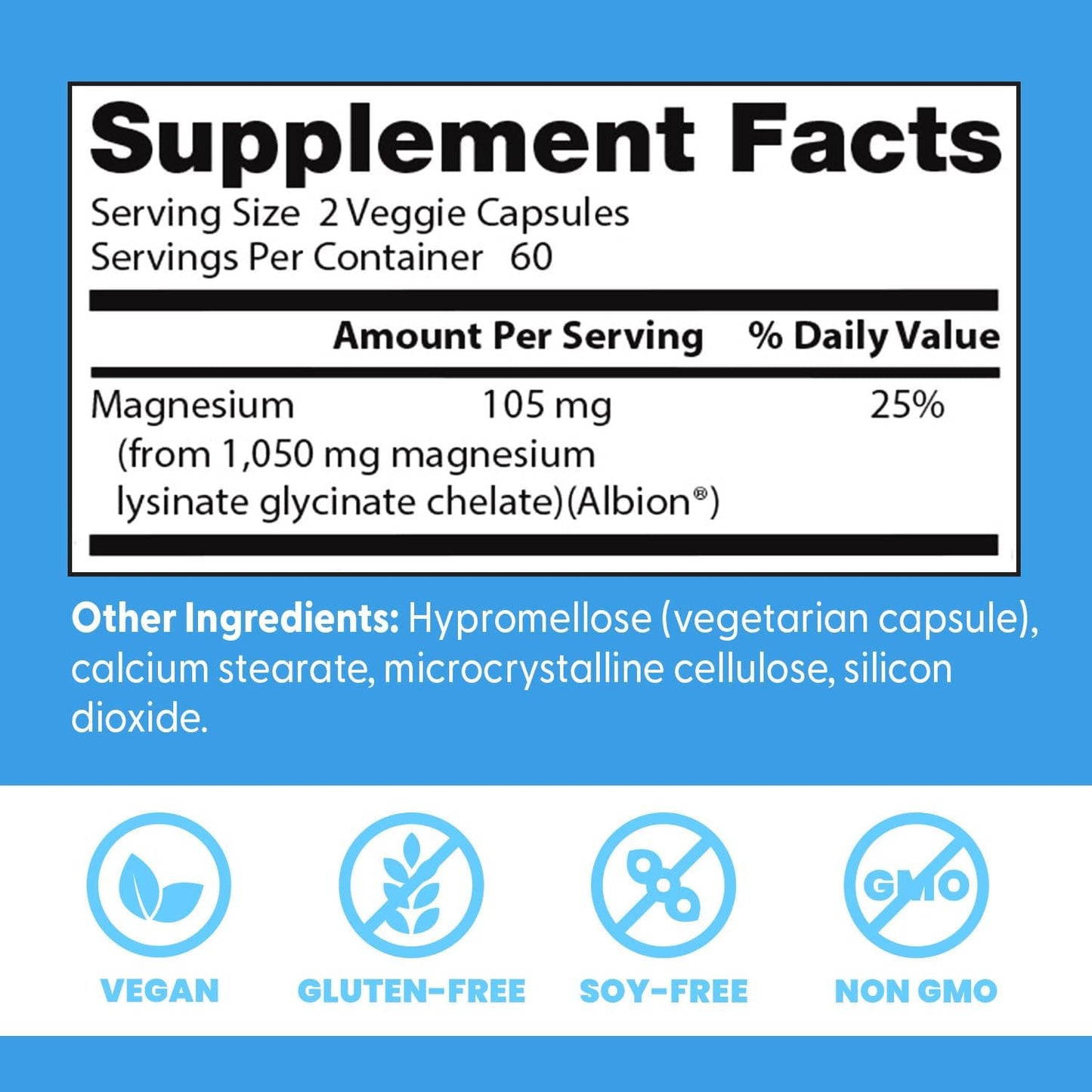 Doctor's Best High Absorption Magnesium Lysinate Glycinate Capsule,120 Ct - Nirvana Guru