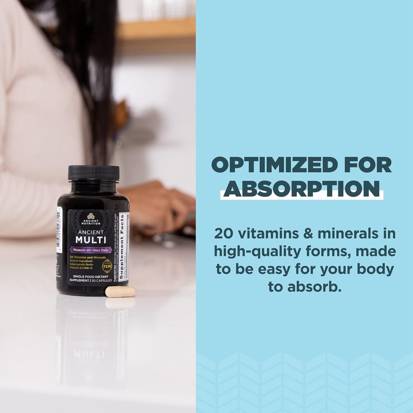 Ancient Nutrition Multivitamin for Women,Folate and Iron Supplement - Nirvana Guru