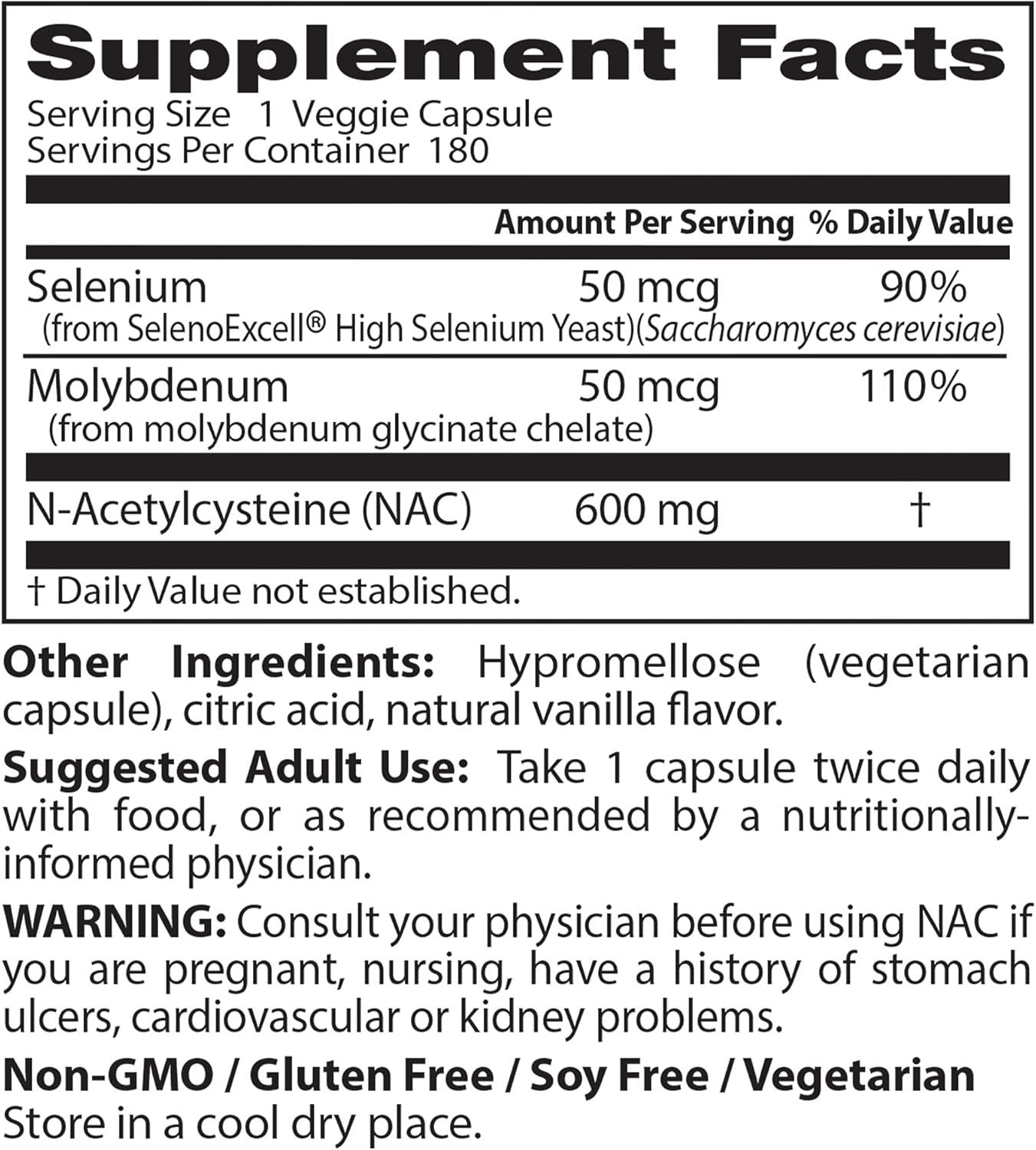 Doctor's Best Nac Detox Regulators with seleno excell,180 Veggie Caps - Nirvana Guru