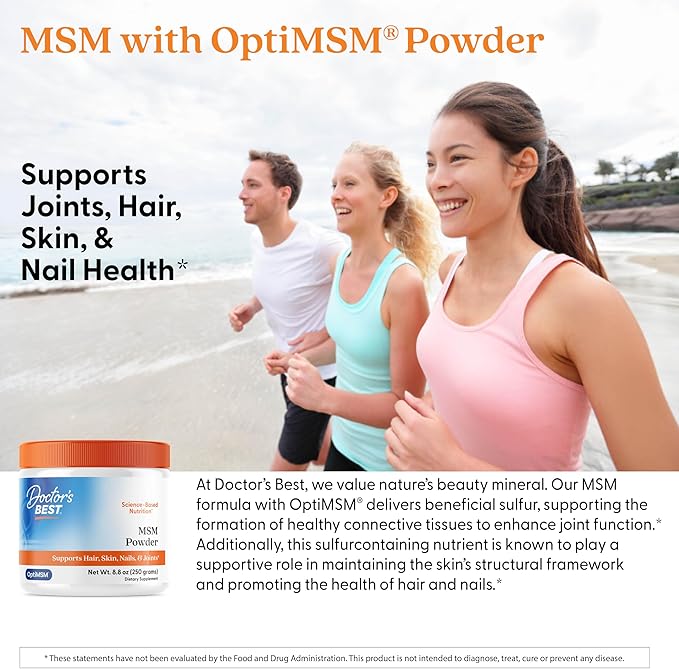 Doctors Best MSM Powder, Supports Hair, Skin, Nails, & Joints,8.8 oz (250 Grams) - Nirvana Guru