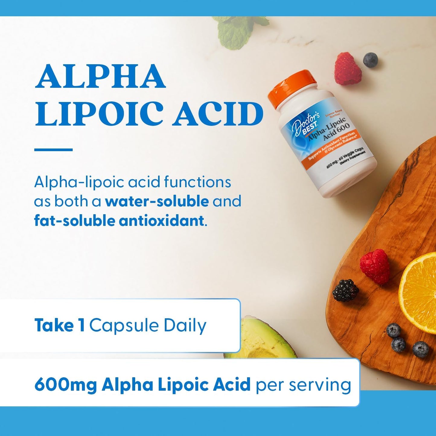 Doctor's Best Alpha-Lipoic Acid 600, Supports Antioxidant Function & Glycemic Balances,60 Veggie Caps - Nirvana Guru