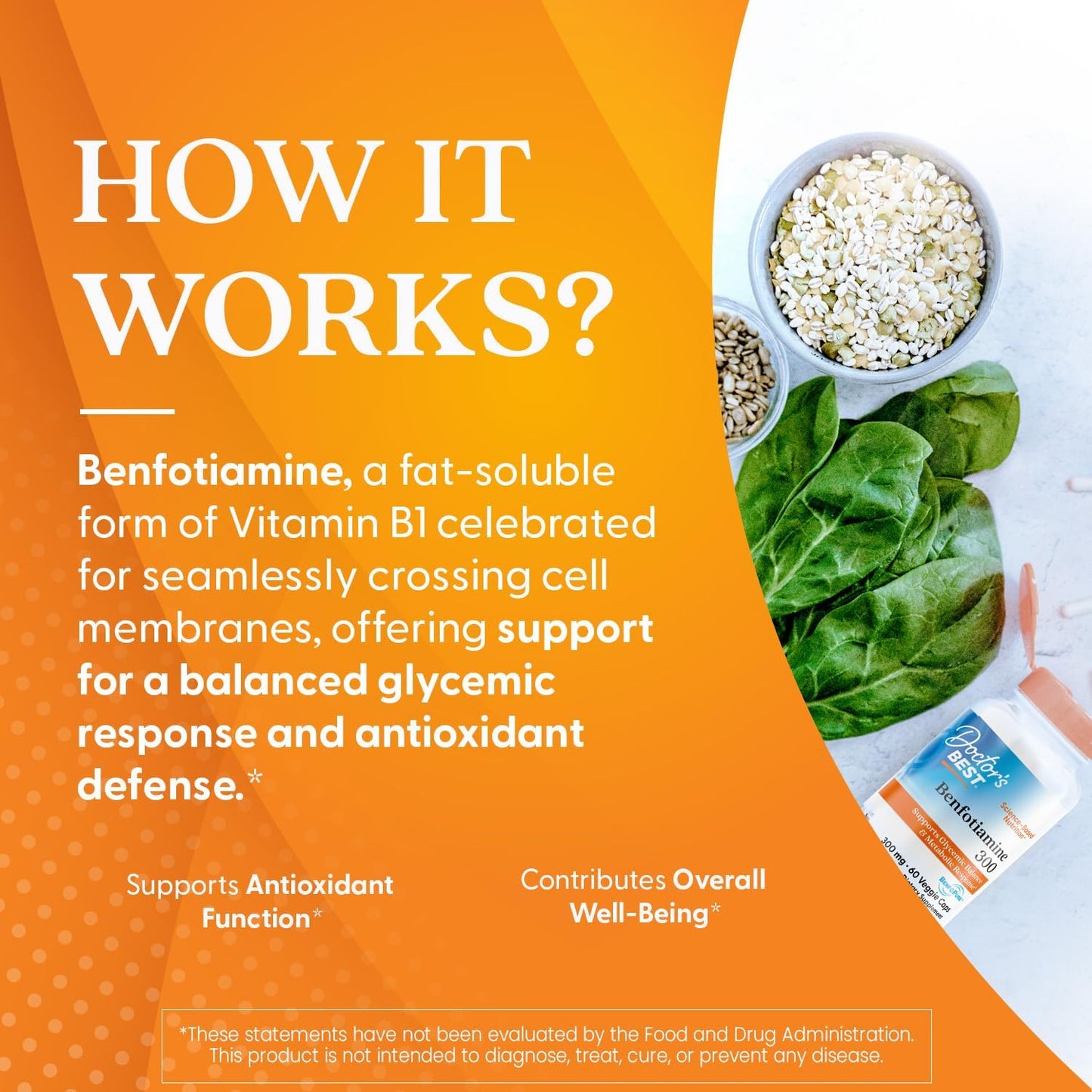 Doctor's Best Benfotiamine 300 with BenfoPure, Helps Maintain Healthy Glucose Metabolism,60 Veggie Caps - Nirvana Guru