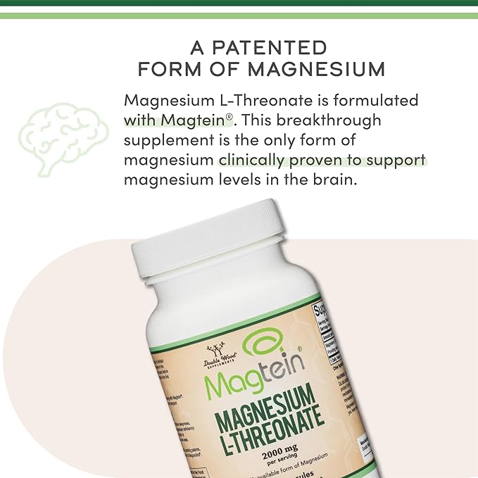Magnesium L Threonate, Magtein™, Sleep and Cognitive Support,120 Capsules - Nirvana Guru