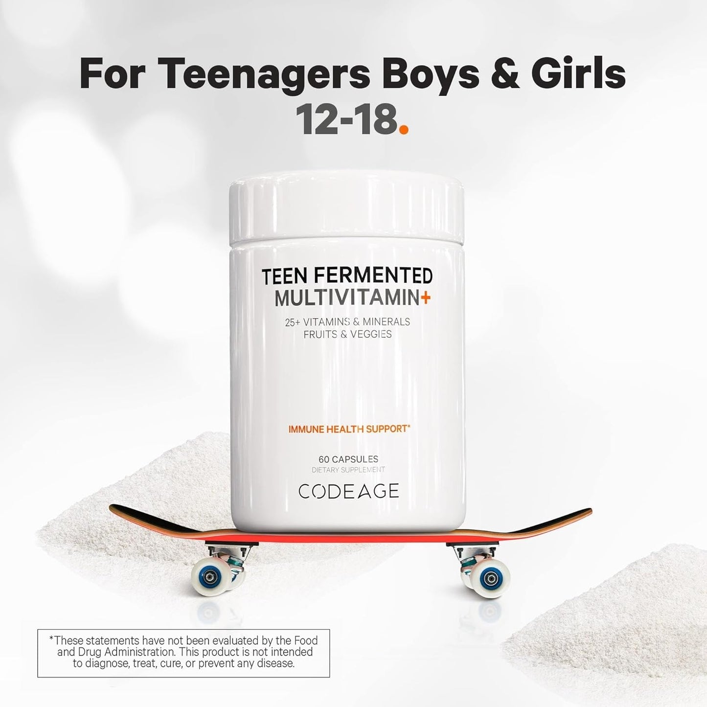Codeage Teen Multivitamin Supplemen,Organic Whole Food Formula with Omega-3 and Vitamins A to K - 60 Capsules - Nirvana Guru