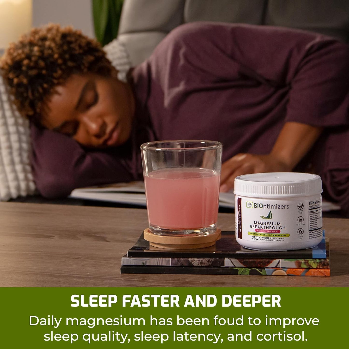 BIOptimizers Magnesium Breakthrough Drink Raspberry Lemonade,30 Servings - Nirvana Guru