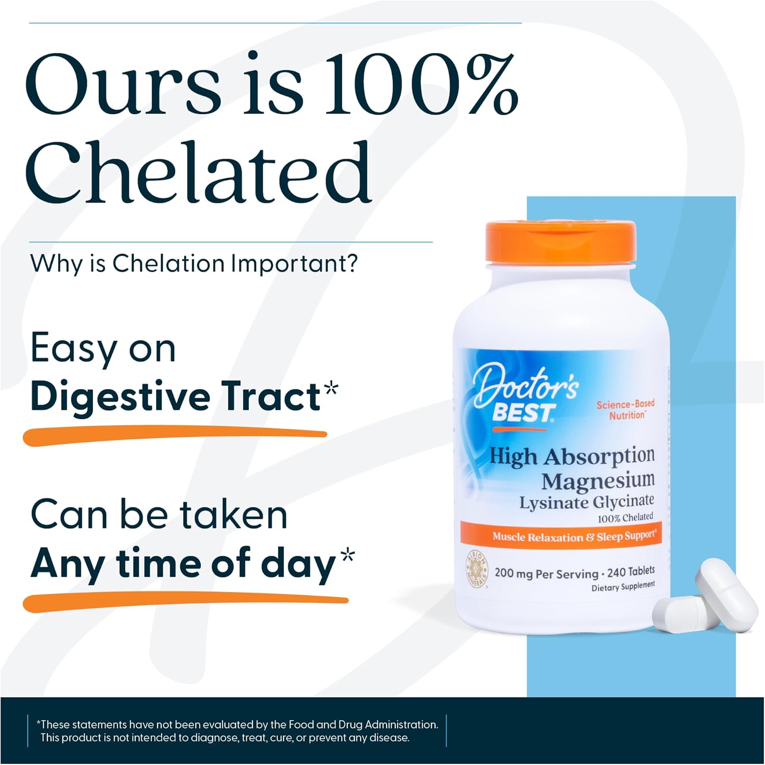 Doctor's Best High Absorption Magnesium Glycinate Lysinate, 100% Chelated,240 Count - Nirvana Guru