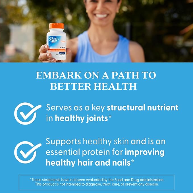 Doctors Best MSM, Supports Hair, Skin, Nails, & Joints,120 Tablets - Nirvana Guru