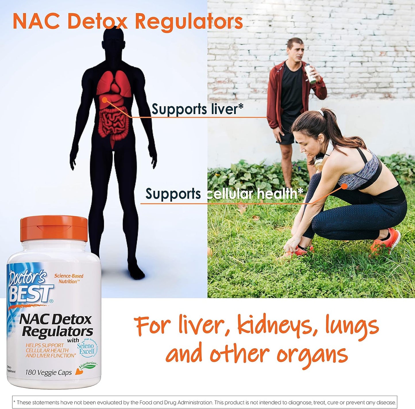 Doctor's Best Nac Detox Regulators with seleno excell,180 Veggie Caps - Nirvana Guru