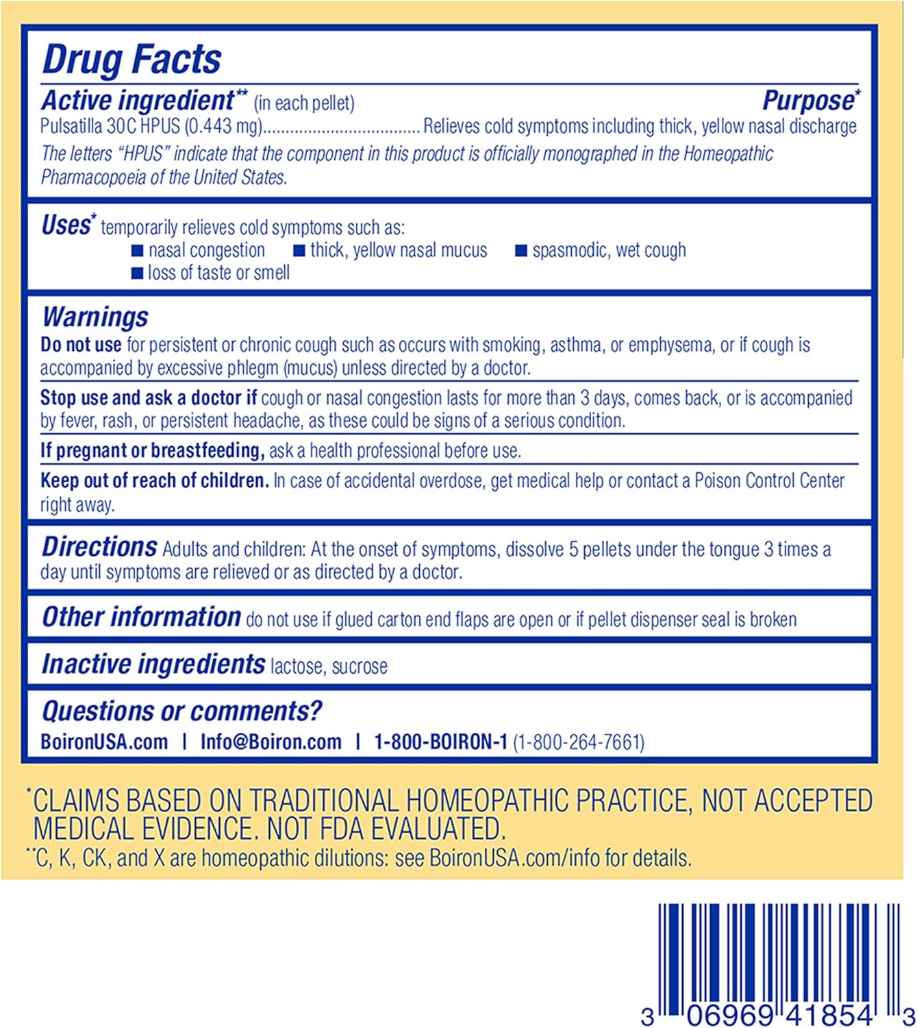 Boiron Pulsatilla 30C Homeopathic Medicine,3 Count (240 Pellets) - Nirvana Guru