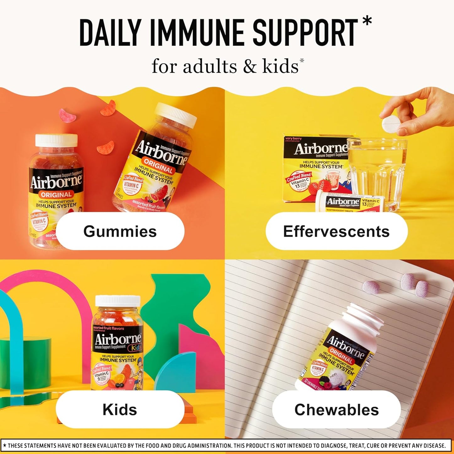 Airborne 750mg Vitamin C Gummies for Adults, Immune Support Gummies with Powerful Antioxidants VIT C & E, Caffeine Free - 2x63ct Bottle (42 Servings), Assorted Fruit Flavor - Nirvana Guru
