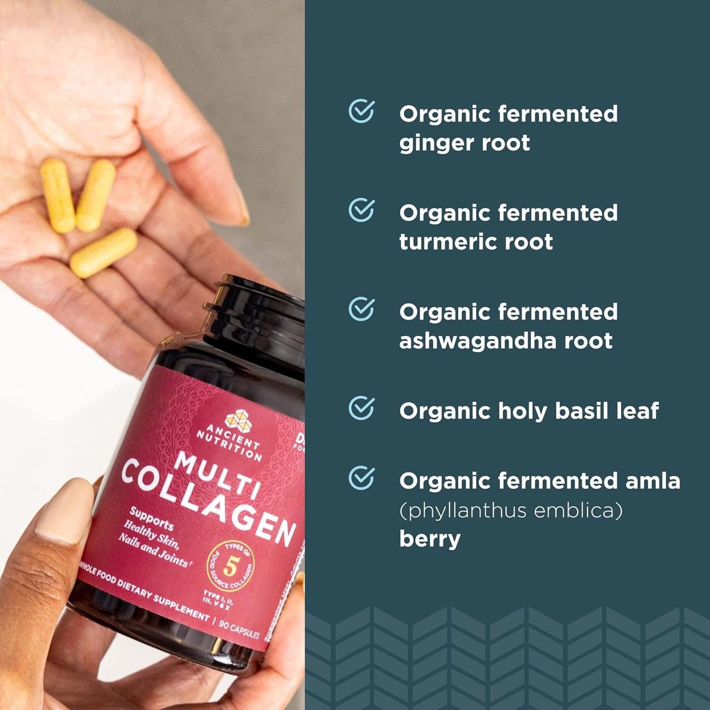 Ancient Nutrition Collagen Peptides Pills,Supports Healthy Skin and Nails 90 Capsules - Nirvana Guru