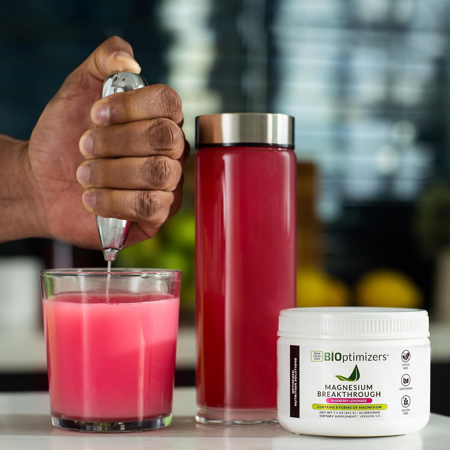 BIOptimizers Magnesium Breakthrough Drink Raspberry Lemonade,30 Servings - Nirvana Guru