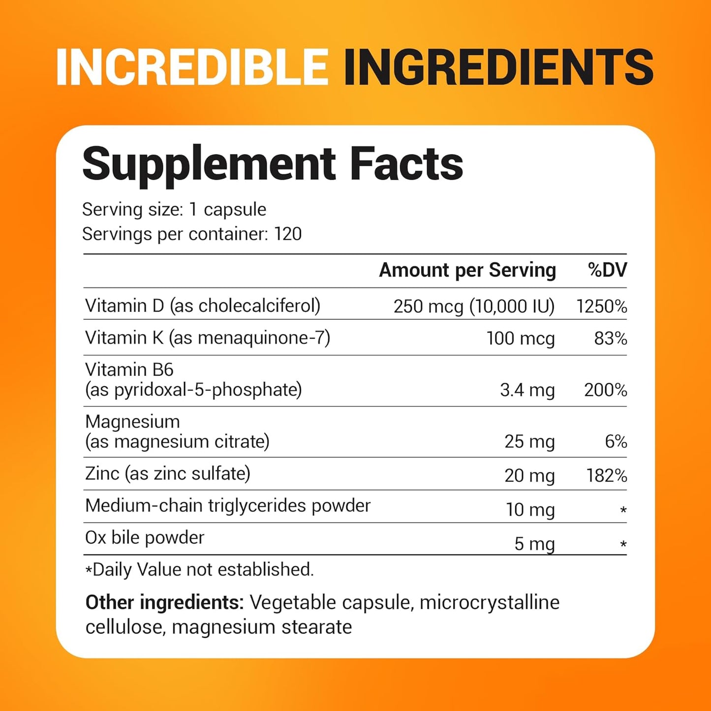Dr. Berg Vitamin D3 K2 w/MCT Powder,K2 D3 Vitamin Supplement - 120 Capsule - Nirvana Guru