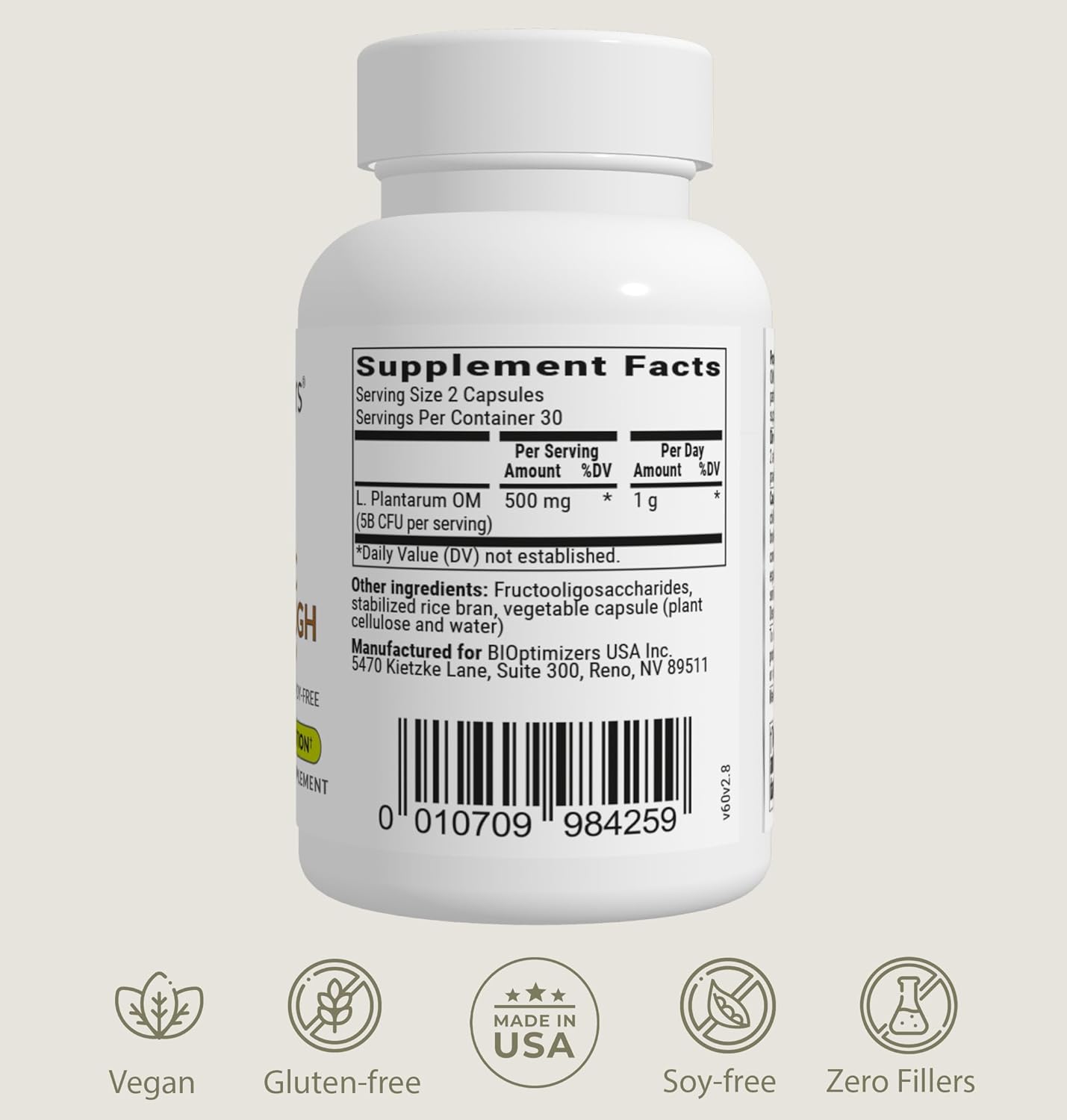BIOptimizers Probiotic Breakthrough, Proteolytic Prebiotics & Probiotics Supplement,60 Vegan Capsules - Nirvana Guru
