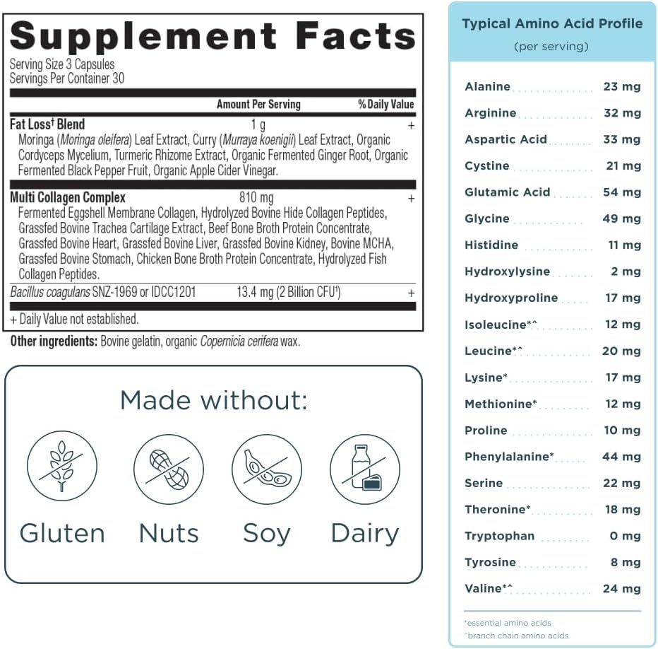 Ancient Nutrition Multi Collagen Advanced Lean with Probiotics,90 Count - Nirvana Guru