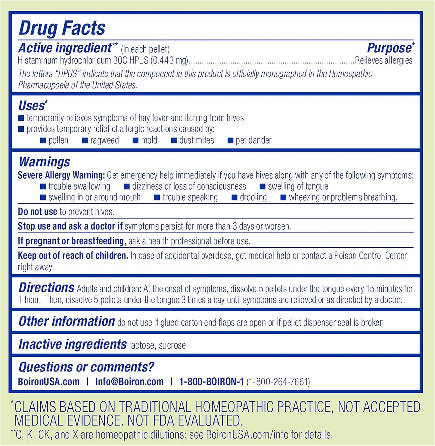Boiron Histaminum Hydrochloricum 30C Homeopathic Medicine For Indoor Or Outdoor Allergy Relief,3 Count (240 Pellets) - Nirvana Guru