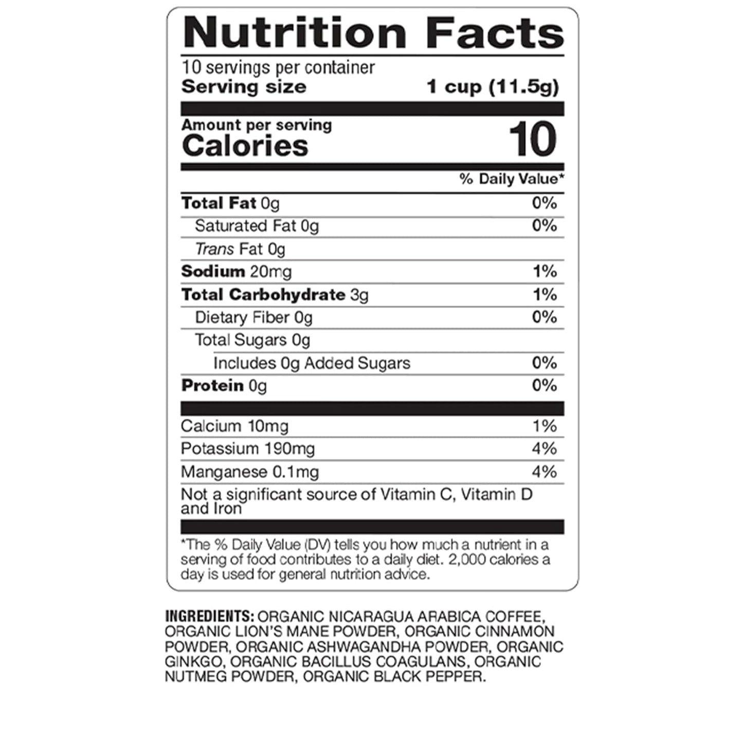 BareOrganics Focus Coffee with Superfoods, Organic Probiotic Coffee, 10 Single Serve Cups - Nirvana Guru