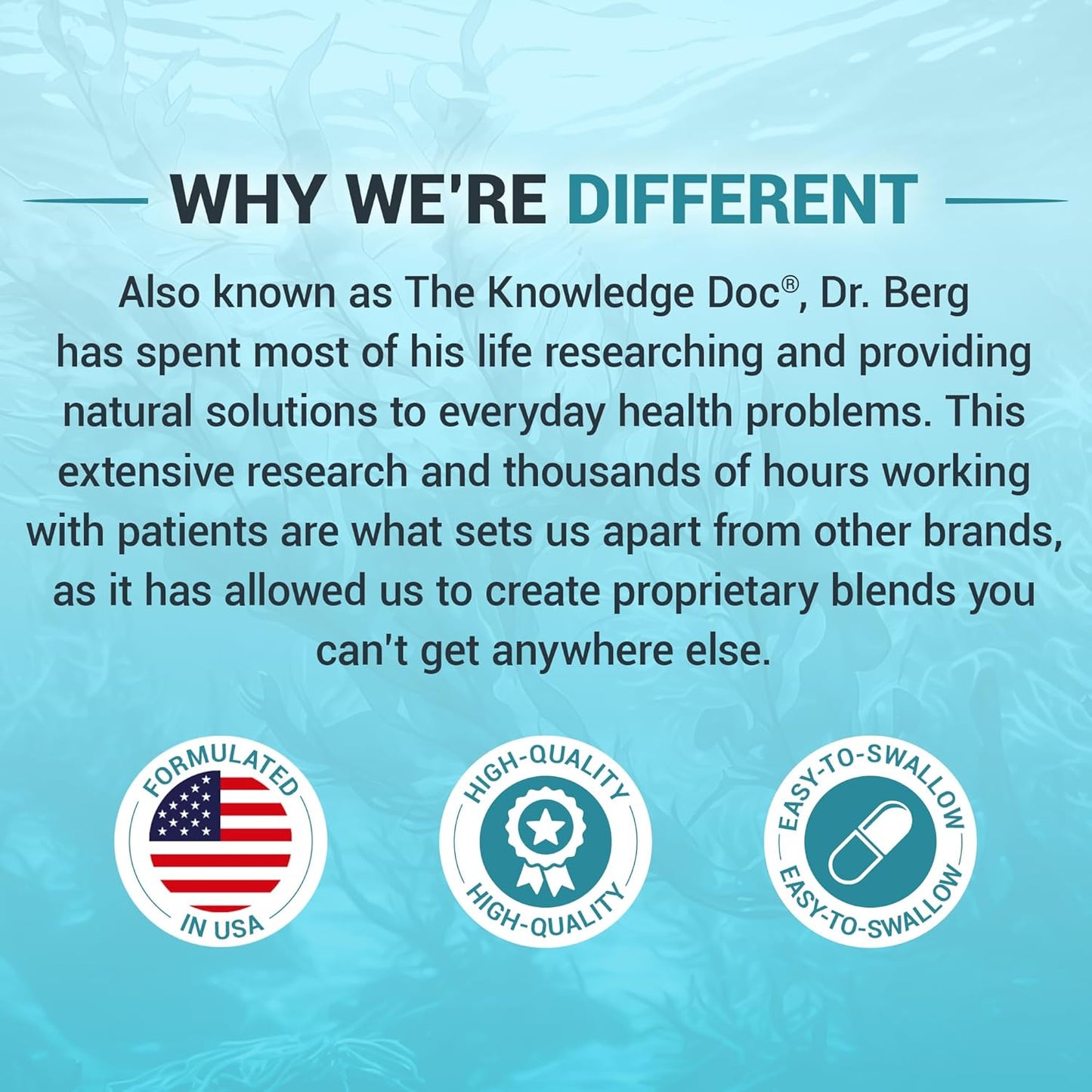 Dr. Berg Sea Kelp Enhanced Iodine - 200 mcg of Premium Iodine - Seaweed Blend Includes Klamath Blue-Green Algae & Sea Kelp - 90 Capsules - Nirvana Guru