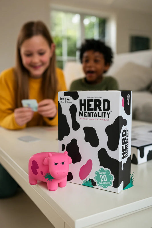 Herd Mentality: Udderly Funny Family Board Game | Easy & Fun for Big Groups of 4-20 Players | Includes 20 Extra Exclusive Questions Nirvana Guru
