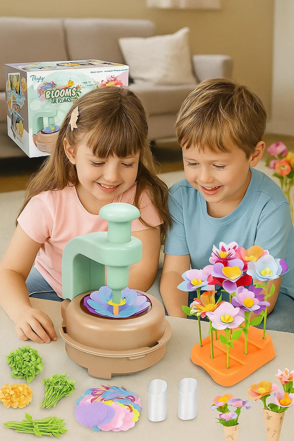 Fabric Flower Bouquets Toys, DIY Craft Kits Toys for Kids - Flowers Market Toy, Build Your Flower Bouquet, Arts & Crafts for 4 5 6 7 8 Year Toddler Girl, Educational Activity Preschool B-Day Gifts Nirvana Guru