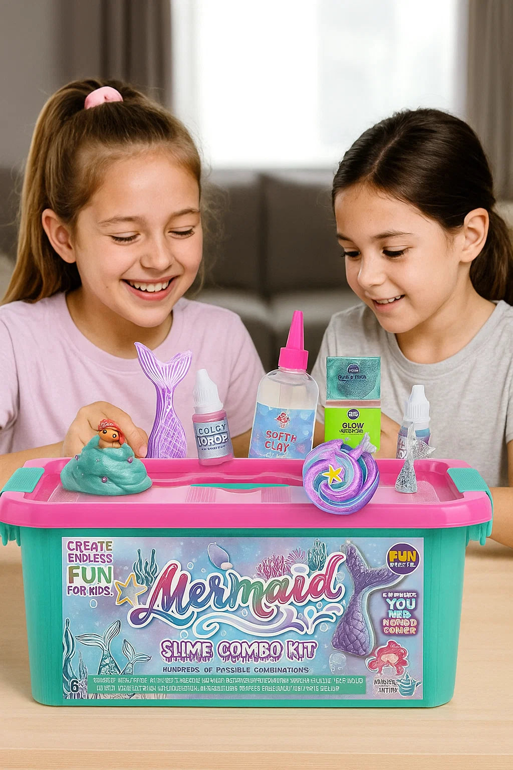 Summer Gift Mermaid Slime Kit for Girls, FunKidz Shimmer Slime Making Kit for Kids Age 8-12 DIY Soft Glitter Glossy Metallic Slime Toy Nirvana Guru