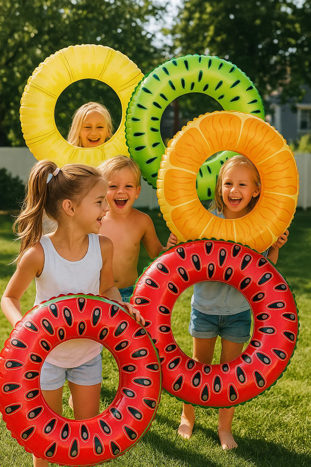 Sloosh 4 Pack Inflatable Pool Floats, Pool Tube Rings, Swim Tubes, Floaties Toys, Beach Swimming Party Toys for Kids and Adults Nirvana Guru
