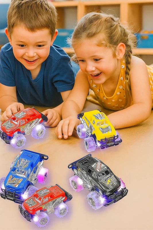 Light-Up Monster Truck Toys (2-Pack) – Push-&-Go Cars with Glowing Wheels – Birthday Gift for Toddlers, Boys & Girls Ages 3+ – Durable Friction-Powered Trucks – Batteries Included nirvanaguru