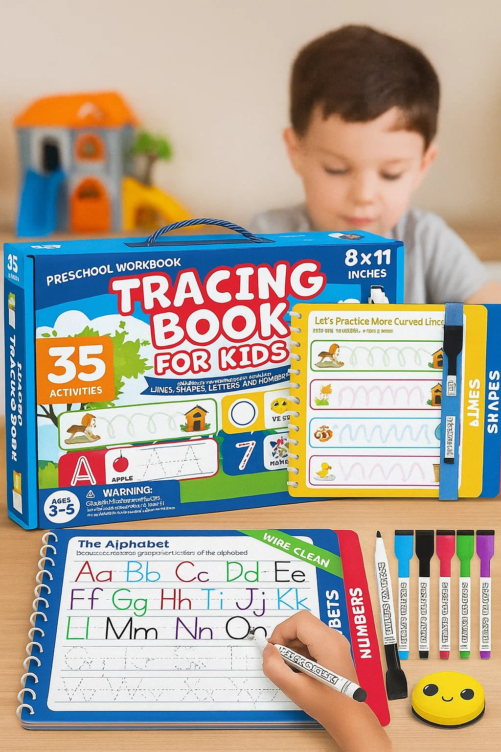 Preschool Learning Activities - Tracing Books for Kids Ages 3-5 - Toddler Handwriting Practice - Letter Tracing for Kids Preschool Kindergarten Workbooks 3-4, 4-5 - Learning Books for 3-4 Year Olds nirvanaguru