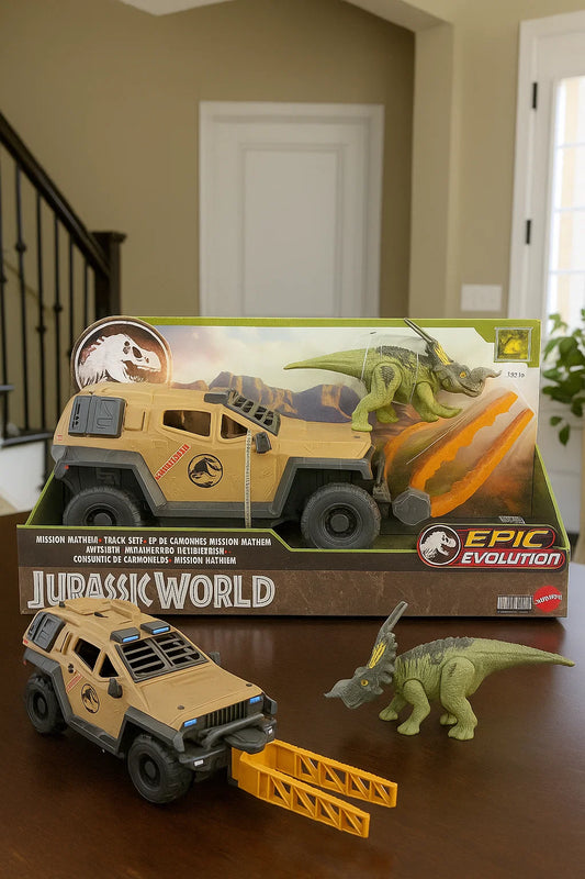 Jurassic World Mission Mayhem Truck & Dinosaur Action Figure Toy Set with Flipping Feature nirvanaguru