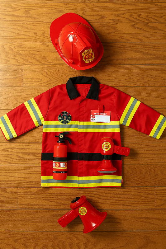 Melissa & Doug Fire Chief Role Play Costume Dress-Up Set, Pretend Play Firefighter Outfit with Realistic Accessories for Kids and Toddlers Ages 3+ nirvanaguru