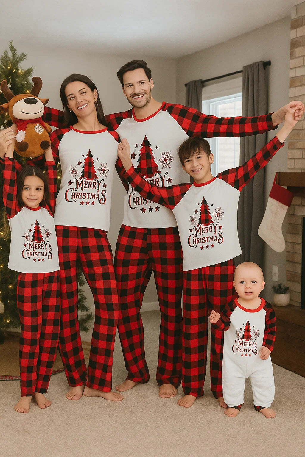 Matching Christmas Pajamas for Family Cute Printed Xmas Pajamas Set Holiday Family Sleepwear Sets for Womens Couples nirvanaguru