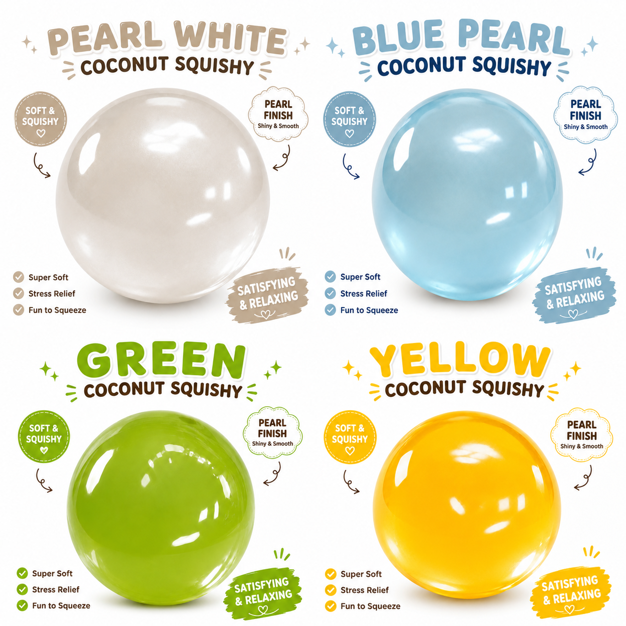 Coconut Oil Squishy - Coconut Oil Slow Rising Squeeze Stress Ball Clear Jelly Bubblegum Texture Coconut Oil Squishy Toy nirvanaguru