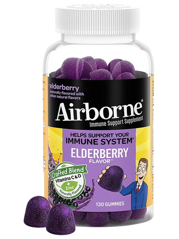 Airborne Elderberry + Zinc & Vitamin C Gummies For Adults - Nirvana Guru