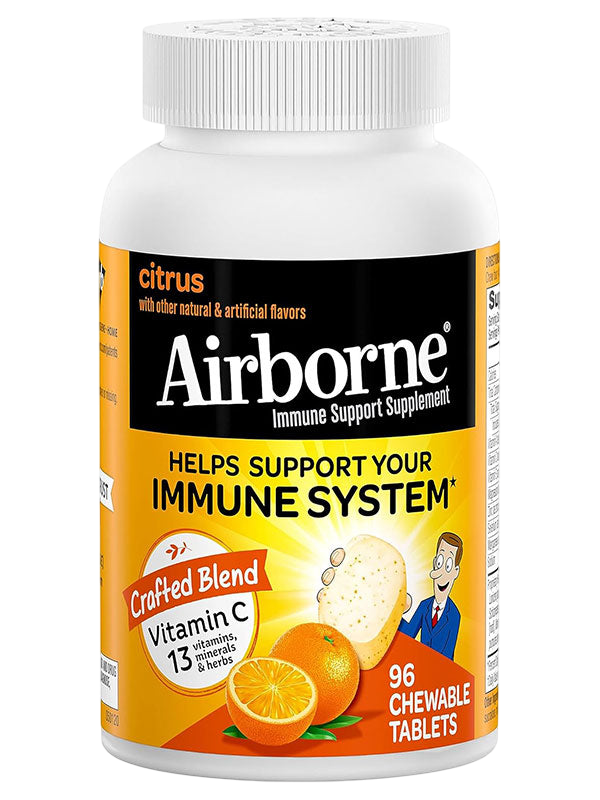 Airborne 1000mg Vitamin C Chewable Tablets with Zinc - Nirvana Guru