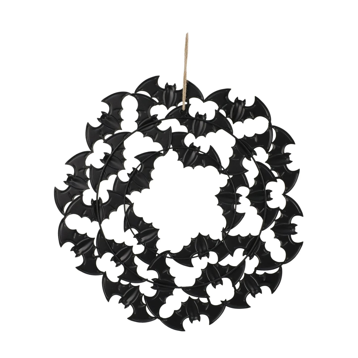 Way to Celebrate 21.50-Inch Black Metal Bat Wreath Décor – Halloween Decoration nirvanaguru