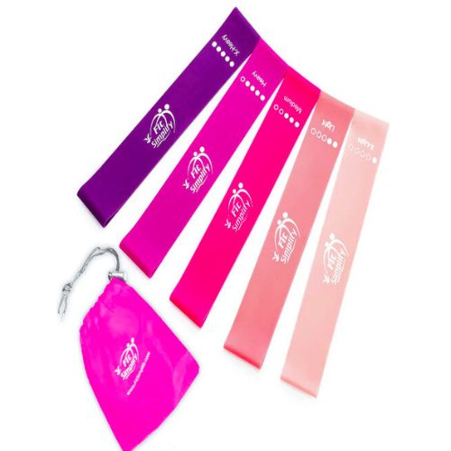 Fit Simplify Resistance Loop Exercise Bands with Instruction Guide and Carry Bag, Set of 5 Nirvana Guru