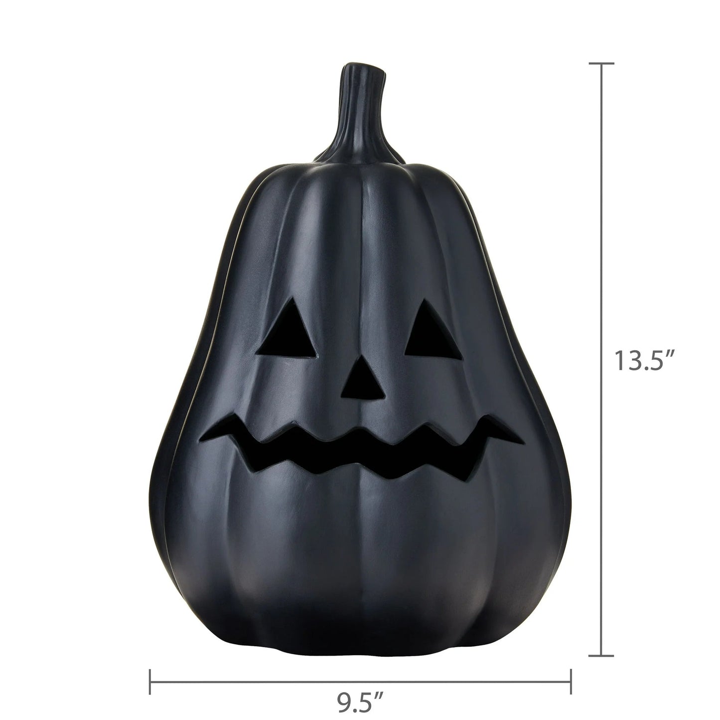 Clay Jack-o'-Lantern Tabletop Fall Halloween Decor, Black, 13", by Way To Celebrate nirvanaguru