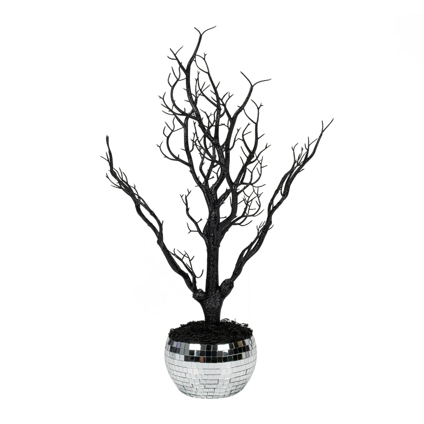 Ghostly Disco Tree Tabletop Decor, Silver & Black, 18", Halloween by Way To Celebrate nirvanaguru