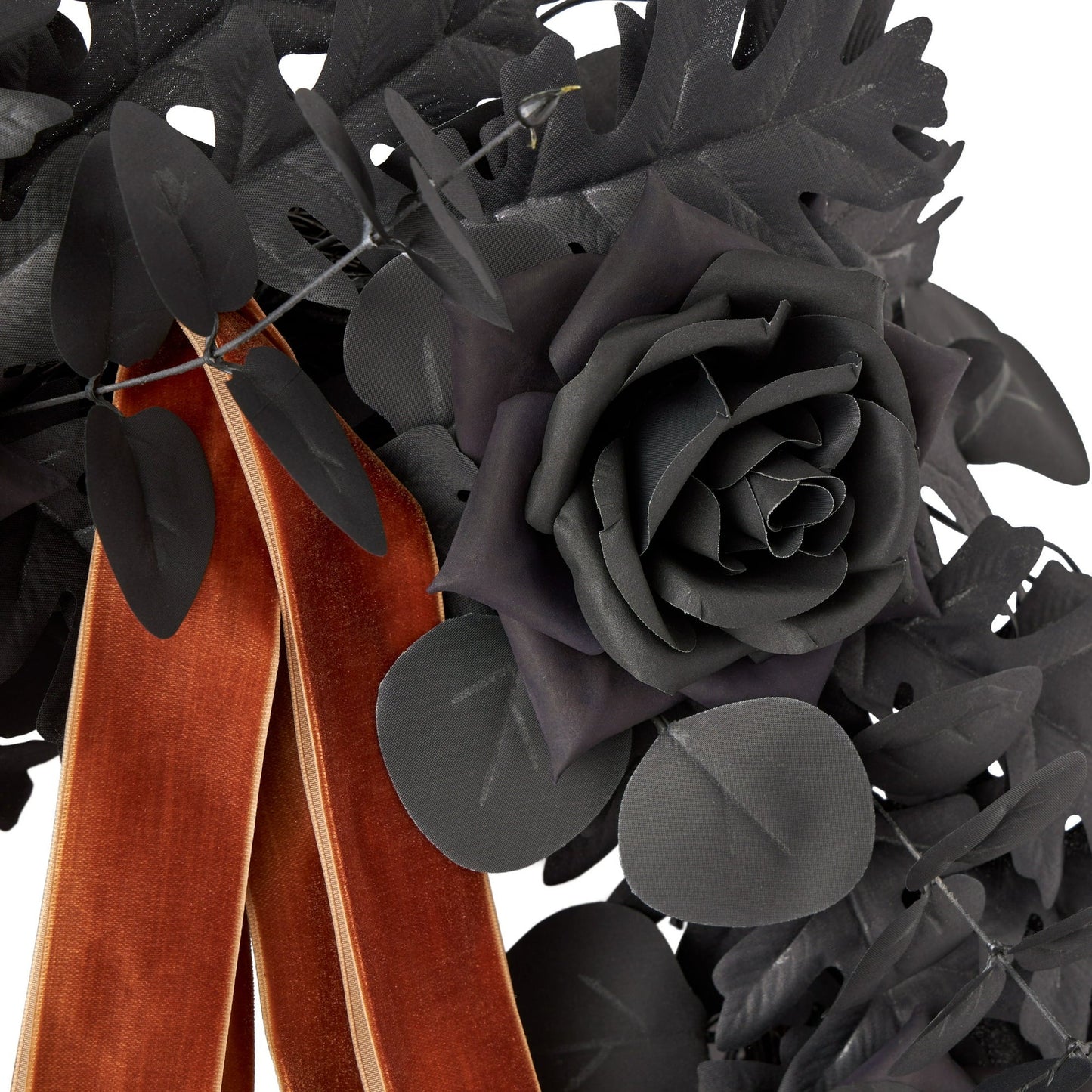 Oak Leaves and Roses Wreath, Black, 24", Halloween by Way To Celebrate nirvanaguru