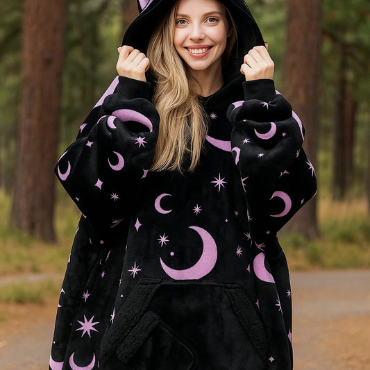 Giggling Getup Wearable Blanket Hoodie for Women and Men Sherpa Fleece Hooded Blanket Sweatshirt Warm Cozy Sherpa Wearable Throw Oversized Hoodie with Giant Pocket & Sleeves for Adult Halloween Cat nirvanaguru