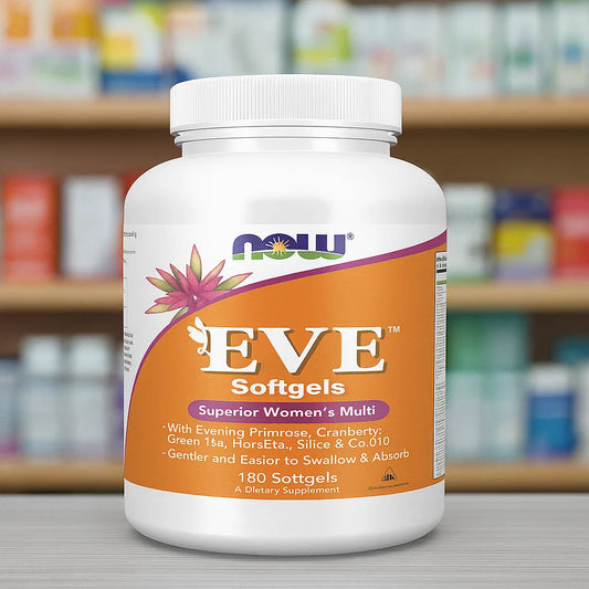 NOW Foods Supplements, Eve™ Women's Multivitamin with Evening Primrose, Cranberry, Green Tea, Horsetail Silica & CoQ10, 180 Softgels Nirvana Guru