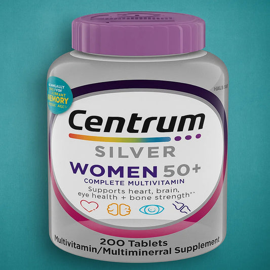 Centrum Silver Women's Multivitamin for Women 50 Plus, Multivitamin/Multimineral Supplement with Vitamin D3, B Vitamins, Non-GMO Ingredients, Supports Memory and Cognition in Older Adults - 200 Ct Nirvana Guru