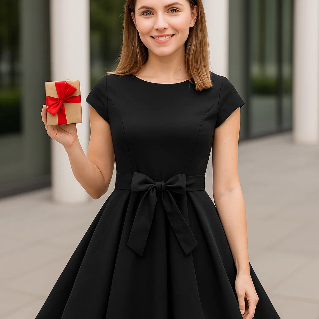 Dressystar Women's Vintage Cap Sleeve A Line Cocktail Party Dress 1950s Retro Rockabilly Prom Swing Dresses nirvanaguru