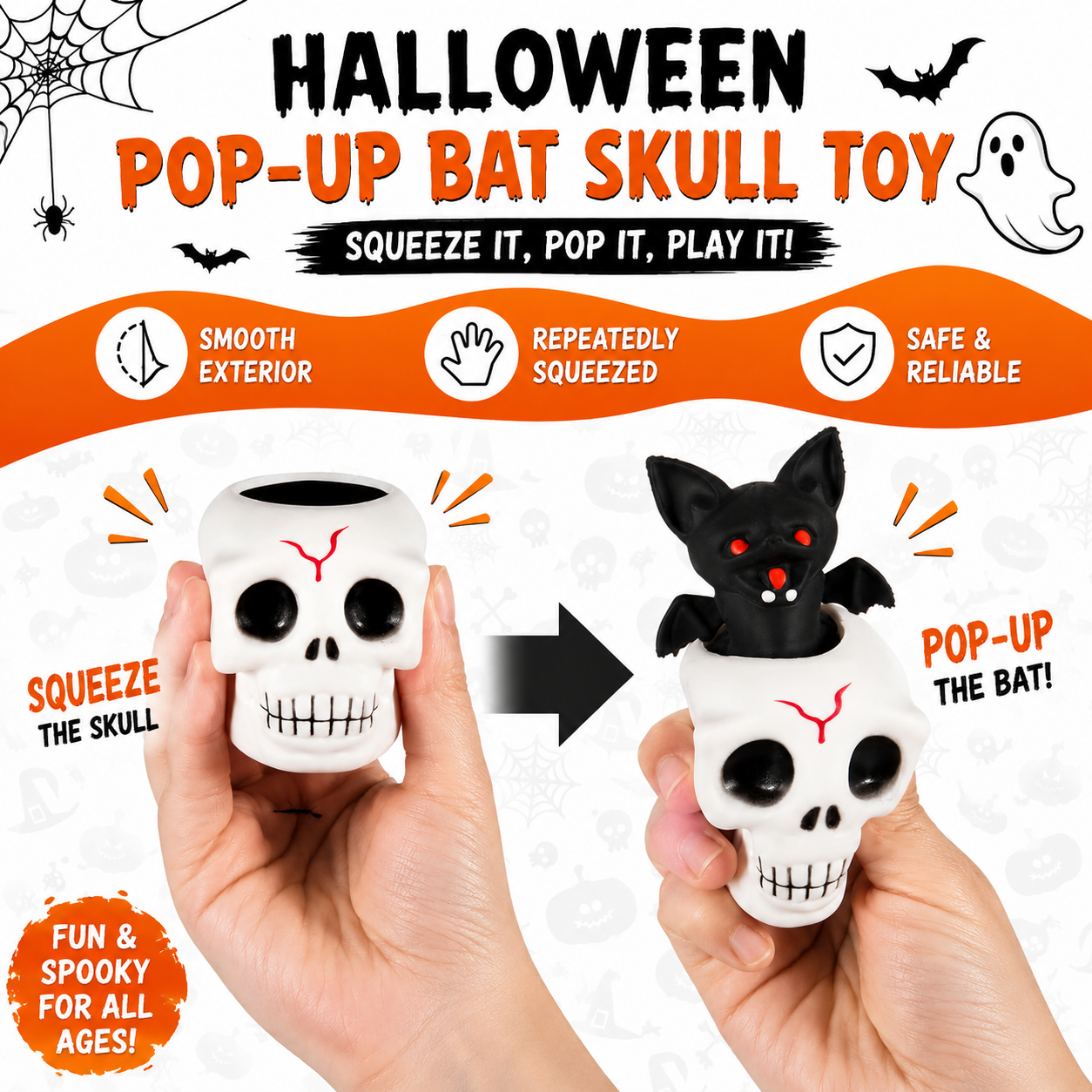 6Pcs Halloween Skull Stress Balls-Skull Squeeze Toy with Relieves Stress Nirvana Guru