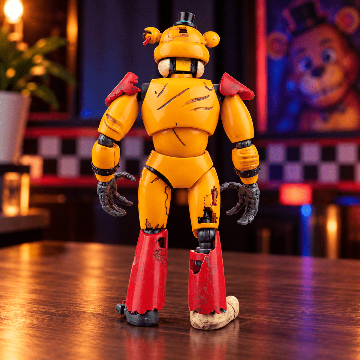 Jazwares Five Nights at Freddy's Endo-Series Glamrock 6-in Action Figure with Freddy and Shattered Glamrock Freddy Parts