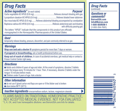 Boiron Gasalia Tablets for Relief from Gas Pressure, Abdominal Pain, Bloating, and Discomfort - 60 Count - Nirvana Guru