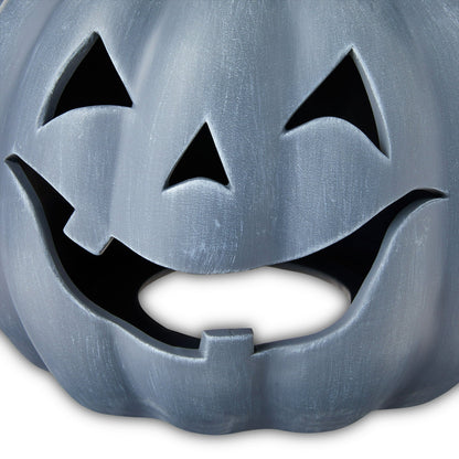 Clay Jack-o'-Lantern Tabletop Fall Halloween Decor, Gray, 9", by Way To Celebrate nirvanaguru
