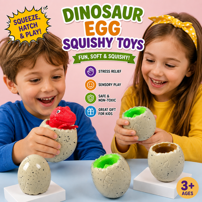 3 PCS Set Squishes Toy – Evil Dinosaur Pop Out Eggs Squeeze Toys | Sensory Fidget & Stress Relief for Kids & Adults